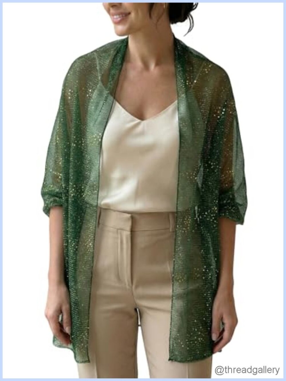 Sheer Sequin Shawl Wrap for Evening Dresses & Weddings, Lightweight
